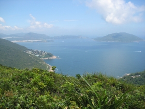 View from Dragon's Back, a famous hike in Hong Kong